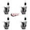 Service Caster 4'' Semi Steel Swivel 1-1/2'' Expanding Stem Caster Set Total Lock Brake, 4PK SCC-EXTTL20S414-SSS-112-4 - alternate 4